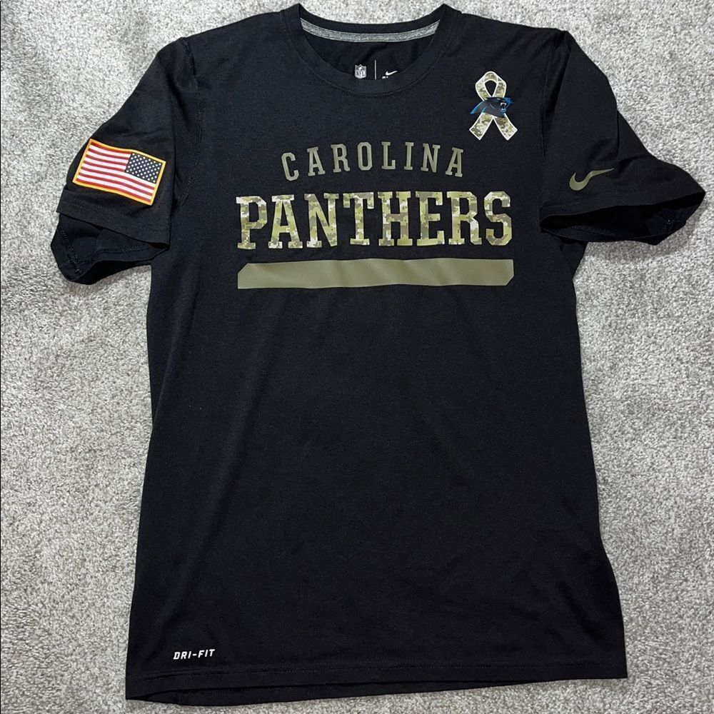 Nike Saluteโ2 Service Carolina Panthers Black Digi Digital Camouflage T Shirt S